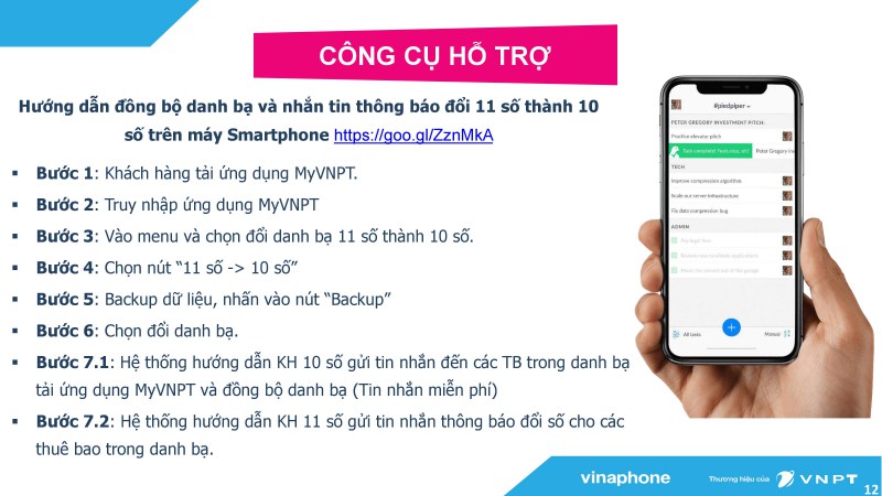 hướng dẫn chuyển đổi sim 11 số thành 10 số Vinaphone