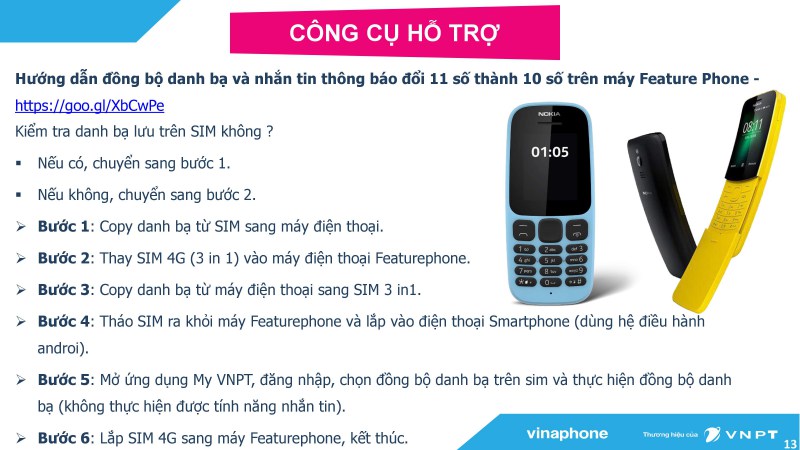 hướng dẫn chuyển đổi sim 11 số thành sim 10 số vinaphone