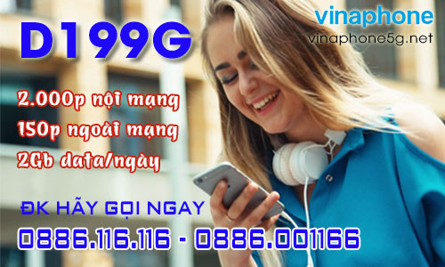 D169G, D199G Gói Vinaphone Trả Sau Giá Rẻ Data 2Gb/ngày