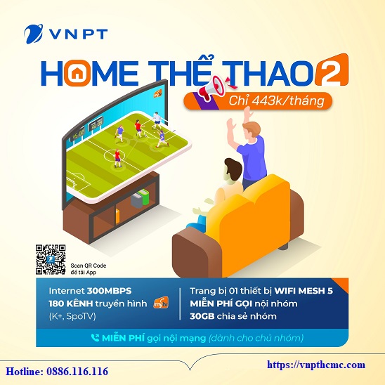 Gói cáp quang Home Thể Thao siêu ưu đãi từ nhà mạng VNPT 
