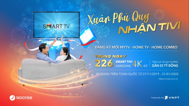 lắp truyền hình mytv trúng tivi thông minh 4K 43in samsung