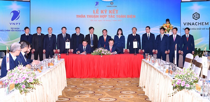 Tập đoàn VNPT đã ký kết thỏa thuận hợp tác toàn diện với Petrolimex và Vinachem giai đoạn 2025-2030