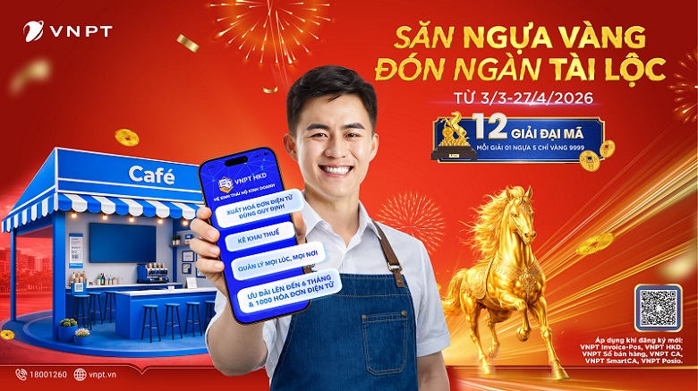 Hộ kinh doanh đăng ký dịch vụ số VNPT sẽ nhiều cơ hội trúng Ngựa Vàng 9999