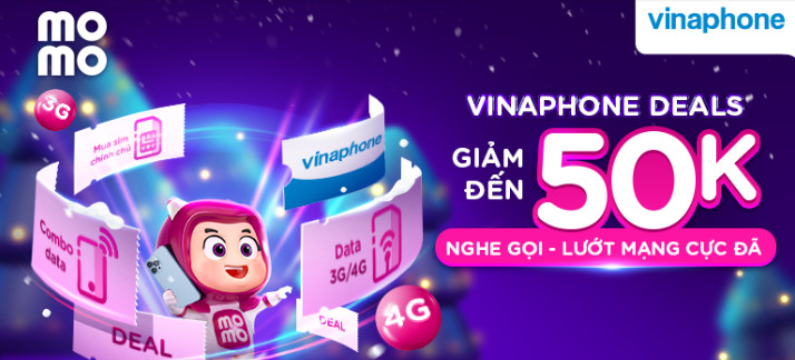 VinaPhone Deals Bão quà nạp dế, rộn ràng rinh ưu đãi siêu hời đến 50.000