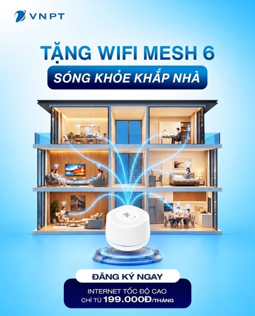 Internet VNPT HOME 1, HOME 2, HOME 3 Tốc Độ Đến 1Gbps, WiFi Mesh Phủ Sóng Toàn Nhà