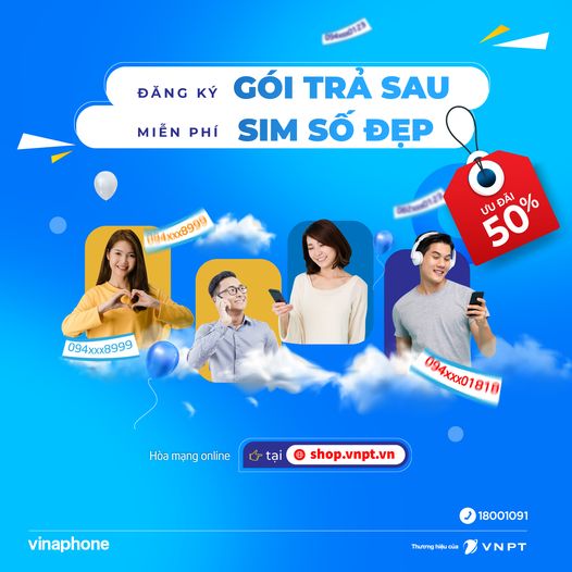 Ưu đãi các gói Vinaphone trả sau - Chọn sim số đẹp Vinaphone miễn phí