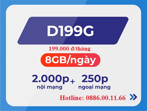 Đăng Ký Gói Cước D199G VinaPhone nhận ngay 240GB/tháng