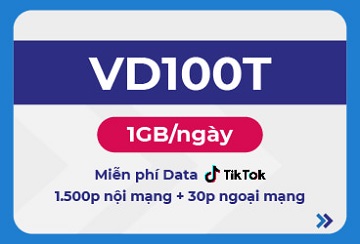 Đăng ký gói cước VD100T Vinaphone tận hưởng Tiktok không giới hạn