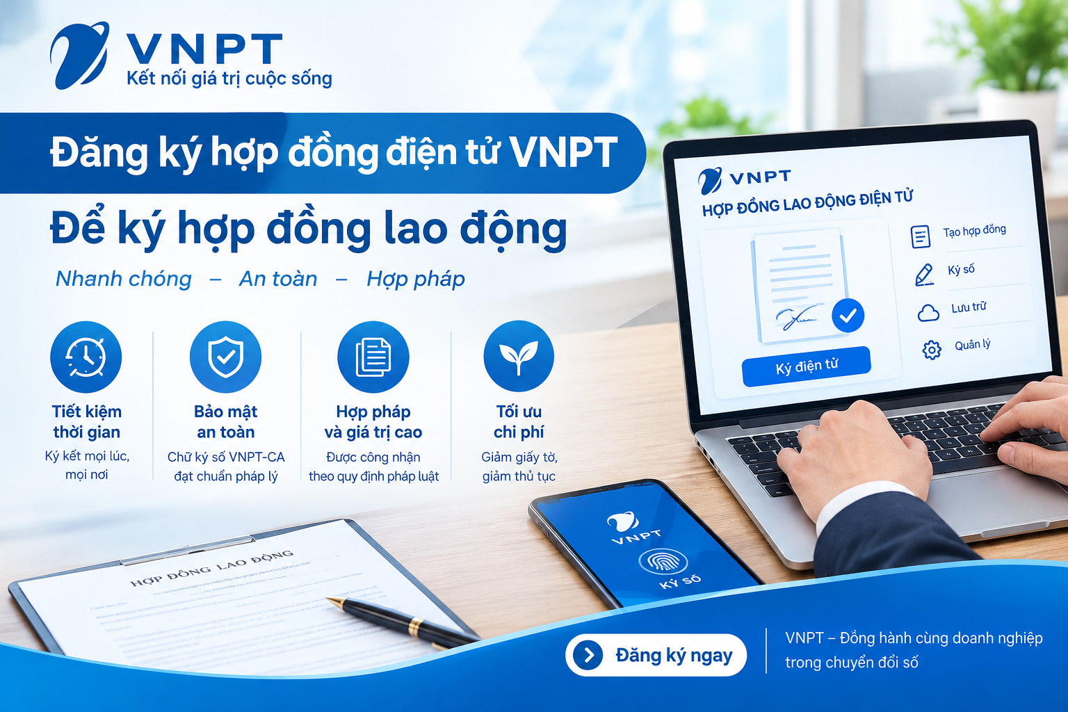 Đăng ký hợp đồng điện tử VNPT để ký hợp đồng lao động