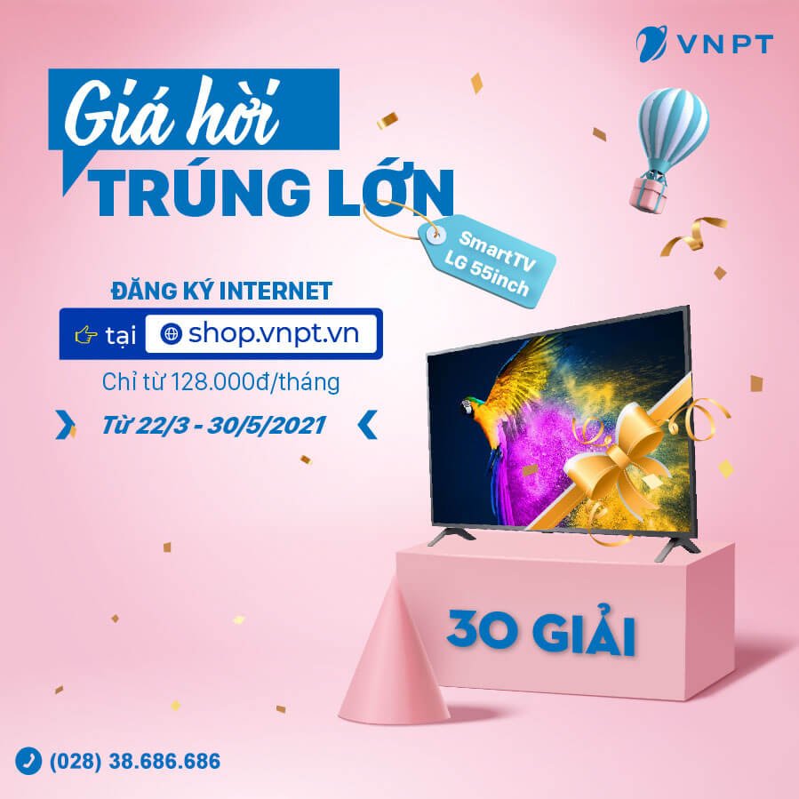 đăng ký internet vnpt online trúng smart tv LG