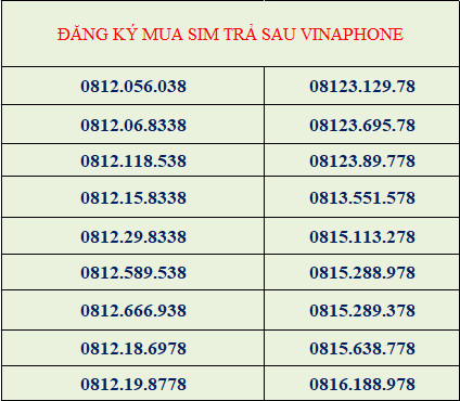 Đăng ký mua sim trả sau Vinaphone, mua sim trả sau số đẹp Vinaphone