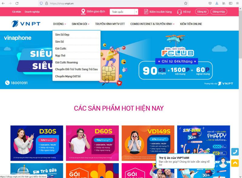 Chọn sim số đẹp tại VNPT SHOP