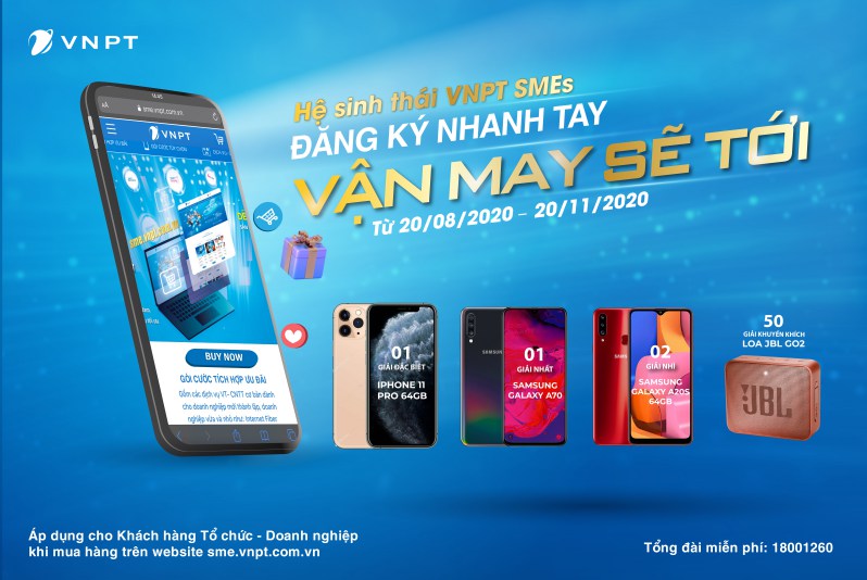 đăng ký dịch vụ vnpt smes trúng thưởng iphone 11