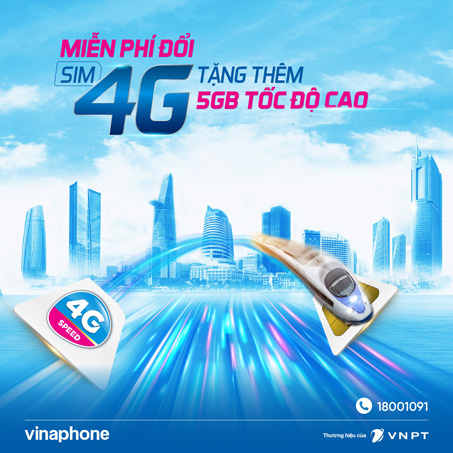 Đổi Sim 4G Vinaphone Nhận Ngay 5G Data Miễn Phí 