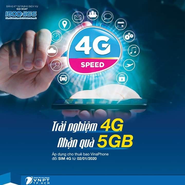 đổi sim 4G Vinaphone nhận quà tặng 5Gb data