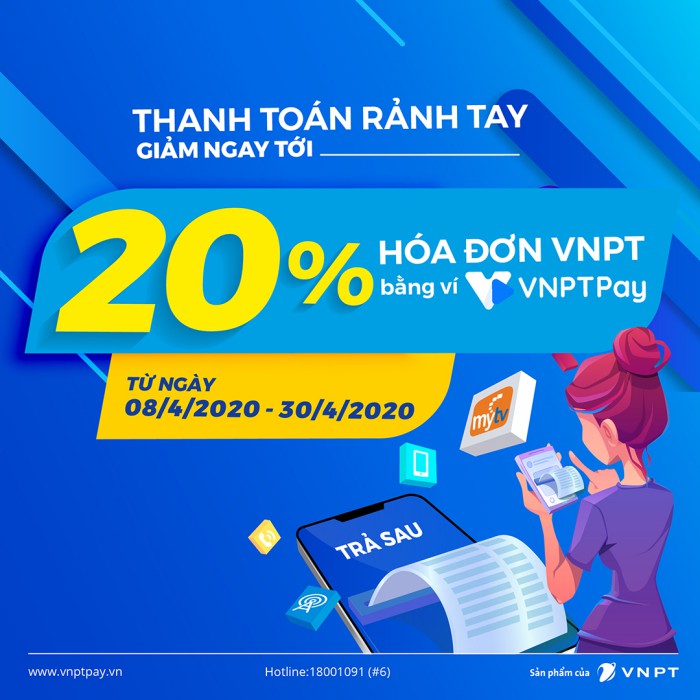 giảm 20% cước khi thanh toán qua ví vnpt pay