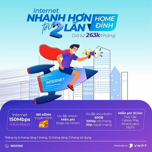 Trải nghiệm tốc độ internet cực đỉnh với gói Home Đỉnh của VNPT