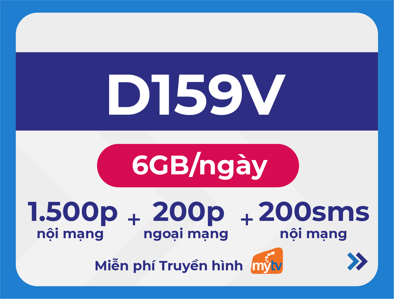 Đăng Ký Gói cước D159V Vinaphone có ngay 180GB/tháng, 200P ngoại mạng