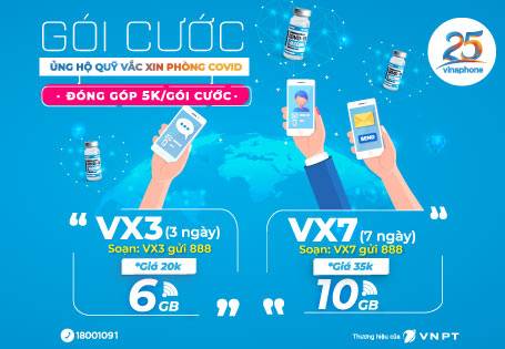 gói data vinaphone theo ngày vx3, vx7