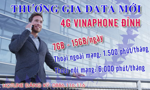 Gói Vinaphone Trả Sau Thương Gia Data Mới 15Gb Data/ngày