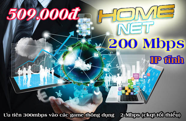 Home Net, Gói Internet VNPT Tốc Độ Cao 200Mbps IP Tĩnh Giá Siêu Rẻ