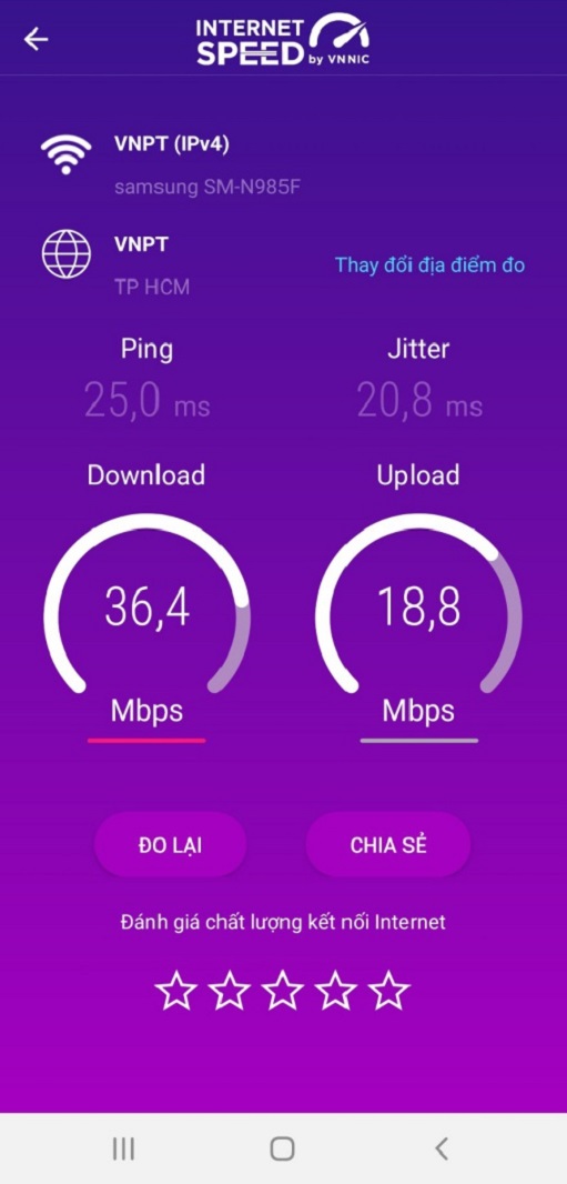 thực hiện đo tốc độ internet qua i-speed