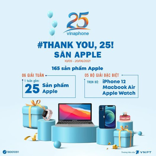 Kỷ Niệm 25 Năm VinaPhone Khuyến Mãi Khủng Hàng Trăm Sản Phẩm Apple
