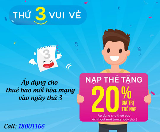 khuyến mãi vinaphone thứ 3 vui vẻ 18001166