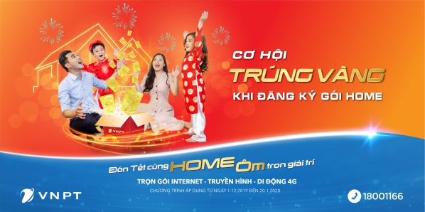 Lắp Internet, Truyền hình VNPT Tết 2020 Trúng Ngay Vàng SJC 9999