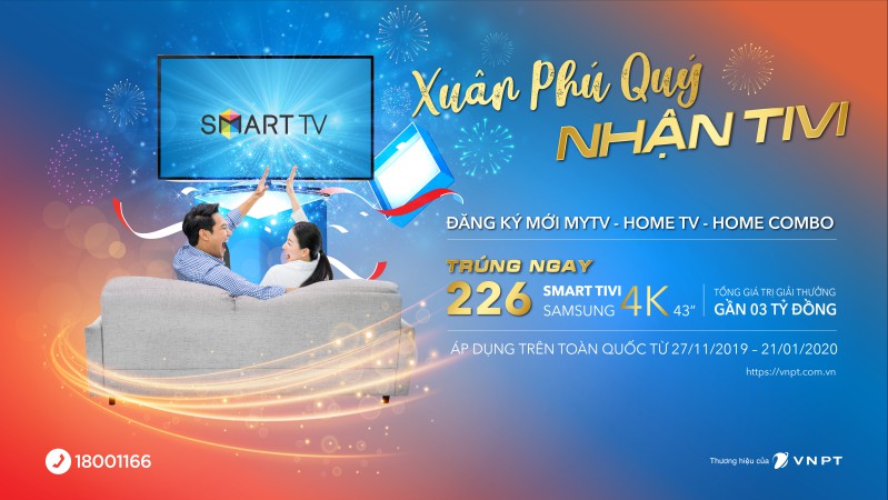 Lắp Truyền Hình Trúng Tivi 4K, Đón Xuân Phú Quý - Nhận Tivi từ VNPT