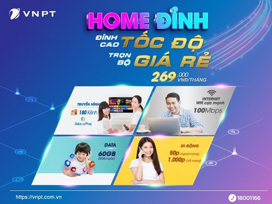 Lắp đặt wifi VNPT với gói cước Home Đỉnh tặng kèm siêu data cho sim Vinaphone
