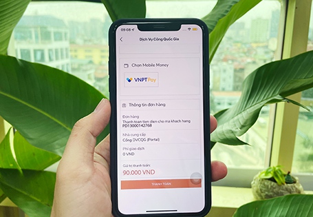 Mobile Money - VNPT Pay có thể thanh toán trên Cổng Dịch vụ công Quốc gia đơn giản, an toàn tiện lợi