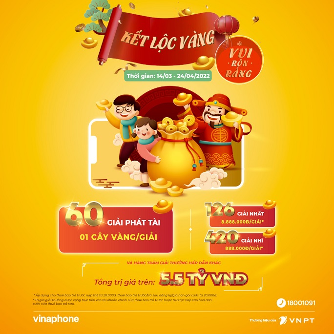 Cùng Vinaphone quay thưởng trúng vàng tại chương trình 