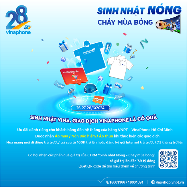 SINH NHẬT VINA, ĐẾN GIAO DỊCH VINAPHONE LÀ CÓ QUÀ