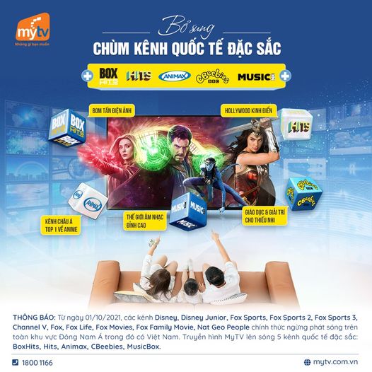 Truyền Hình MyTV Bổ Sung Kênh Mới Từ 01-10-2021