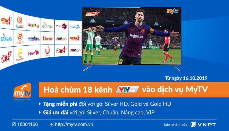 VNPT chính thức hòa chùm 18 kênh VTVcab vào gói cước dịch vụ truyền hình Mytv