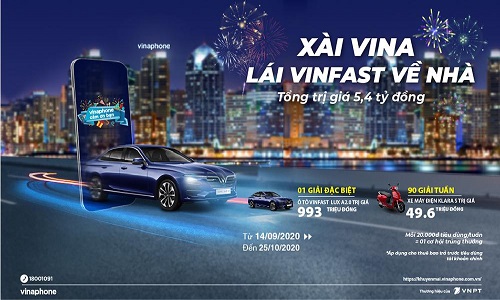 Xài Vina Lái Vinfast Về Nhà, Cơ Hội Trúng Xe Vinfast Chỉ 20.000đ/tuần 